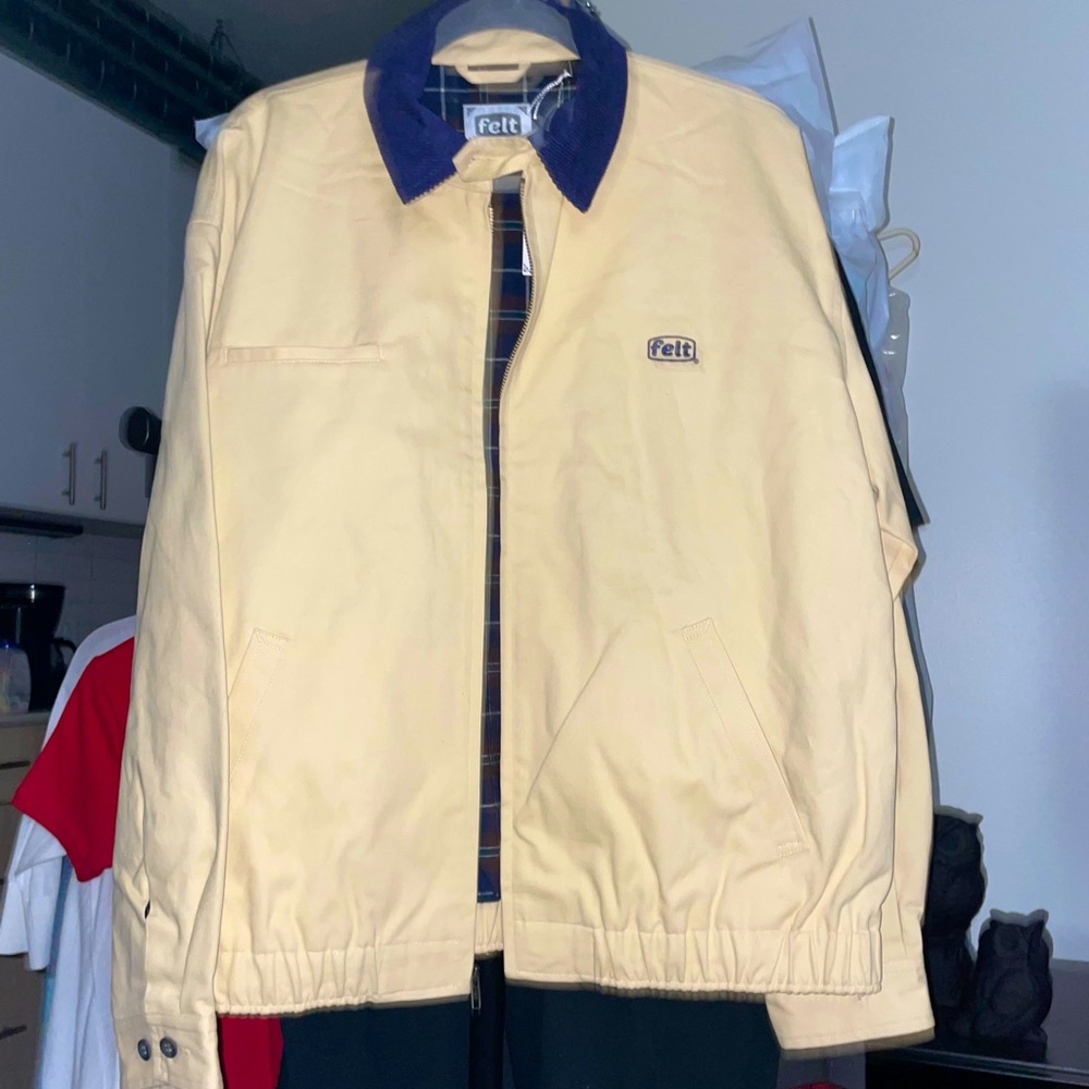 SOLD !! Felt jacket with corduroy collar